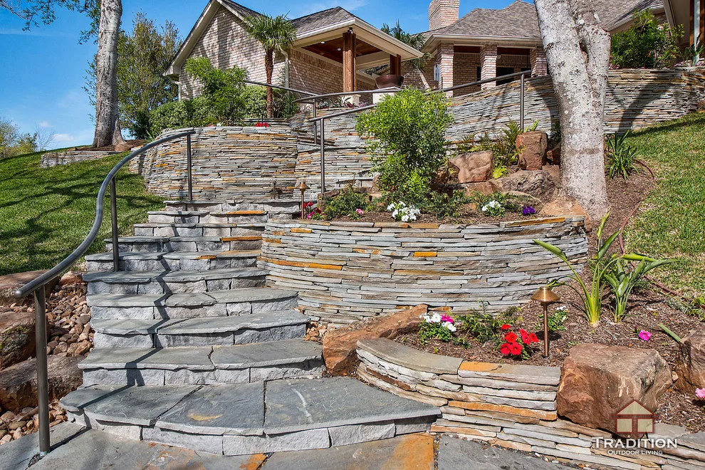 Outdoor Space Featuring Infinity Pool and Stone Steps by Tradition Outdoor Living - Photo 5