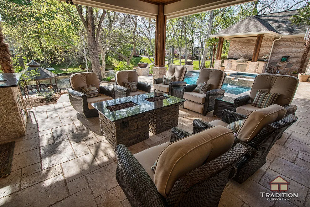 Outdoor Space Featuring Infinity Pool and Stone Steps by Tradition Outdoor Living - Photo 8