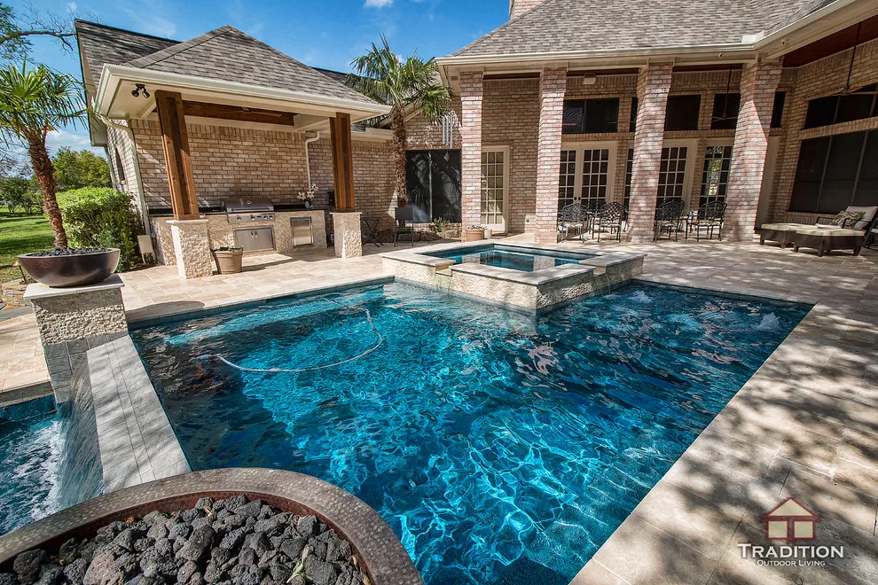 Outdoor Space Featuring Infinity Pool and Stone Steps by Tradition Outdoor Living - Photo 4