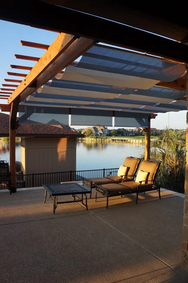 Infinity Canopy at D. Poolside with White Installed on Custom Cedar Pergola by Infinity Canopy - Photo 4