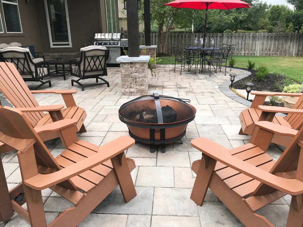 Kansas Paver Patio Featuring a Pergola and Removable Fire Pit by Kansas City Hardscapes - Photo 10