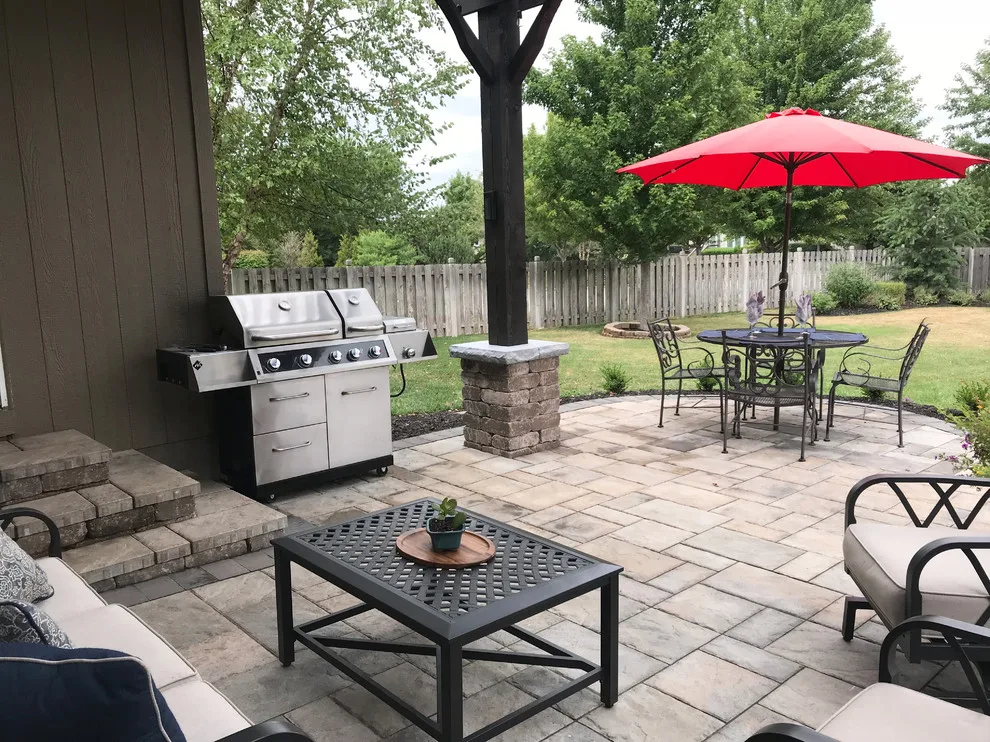 Kansas Paver Patio Featuring a Pergola and Removable Fire Pit by Kansas City Hardscapes - Photo 9
