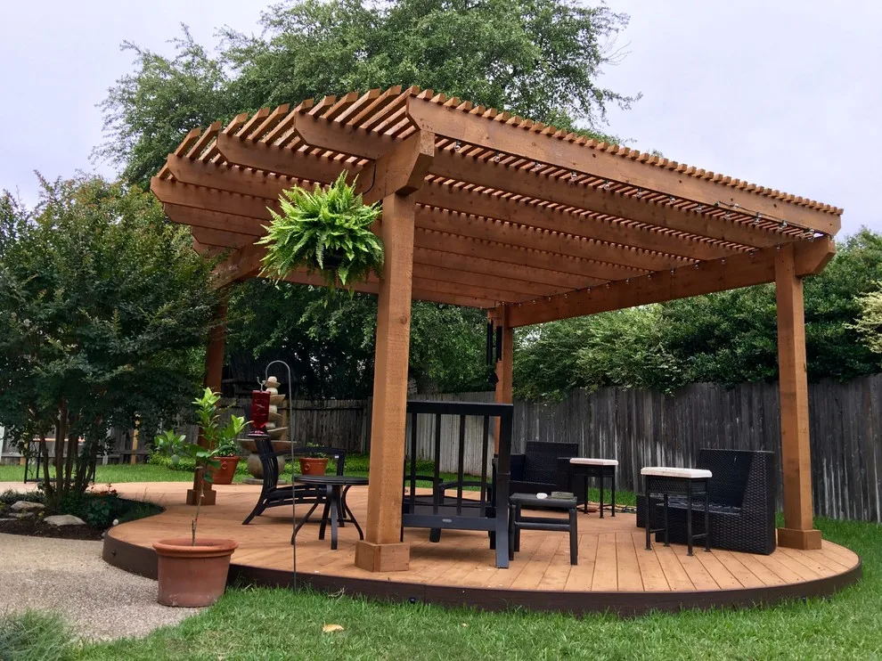 Arbor with kidney bean-shaped deck - San Antonio, TX by Diamond Decks - Photo 3