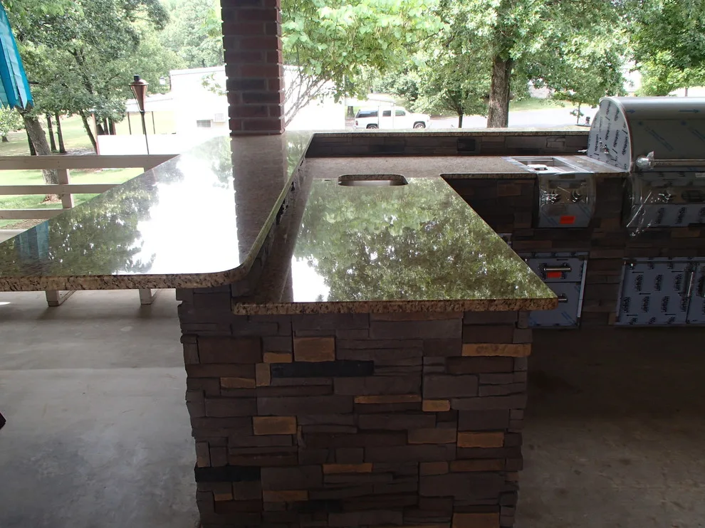 L-Shaped Outdoor Kitchen Featuring Distinctive Lighting by Big Ridge Outdoor Kitchens, LLC - Photo 2