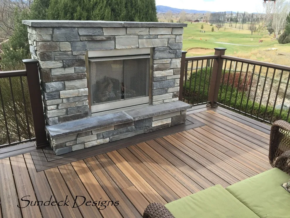Expansive Evergrain Deck Design Featuring Fireplace and Built-in Grill by Sundeck Designs LLC - Photo 2