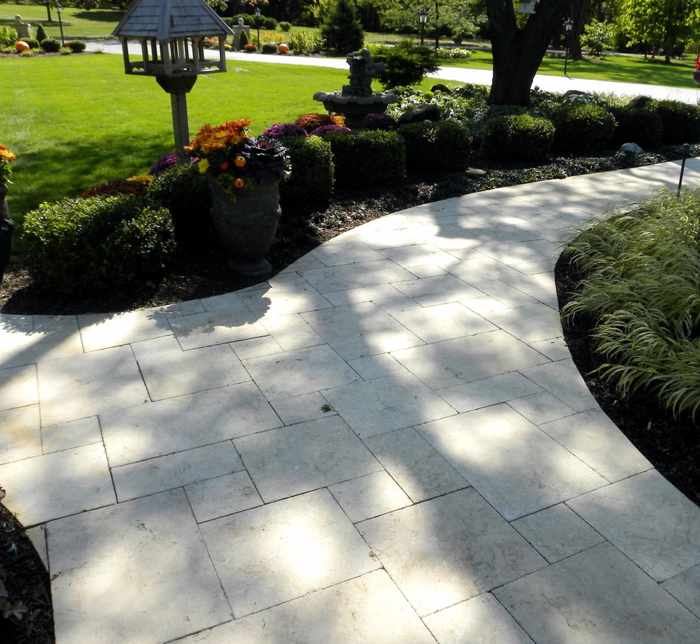 Palos Park, Chicago Travertine Entryway & Custom Landscape! by Smalls Landscaping - Photo 5