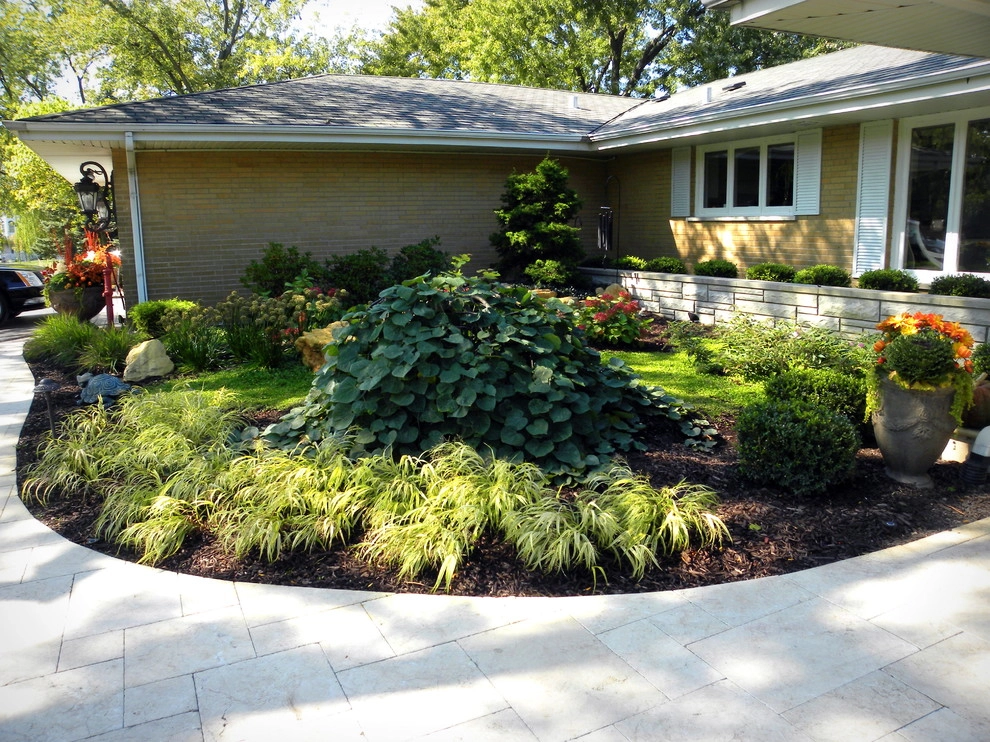Palos Park, Chicago Travertine Entryway & Custom Landscape! by Smalls Landscaping - Photo 7