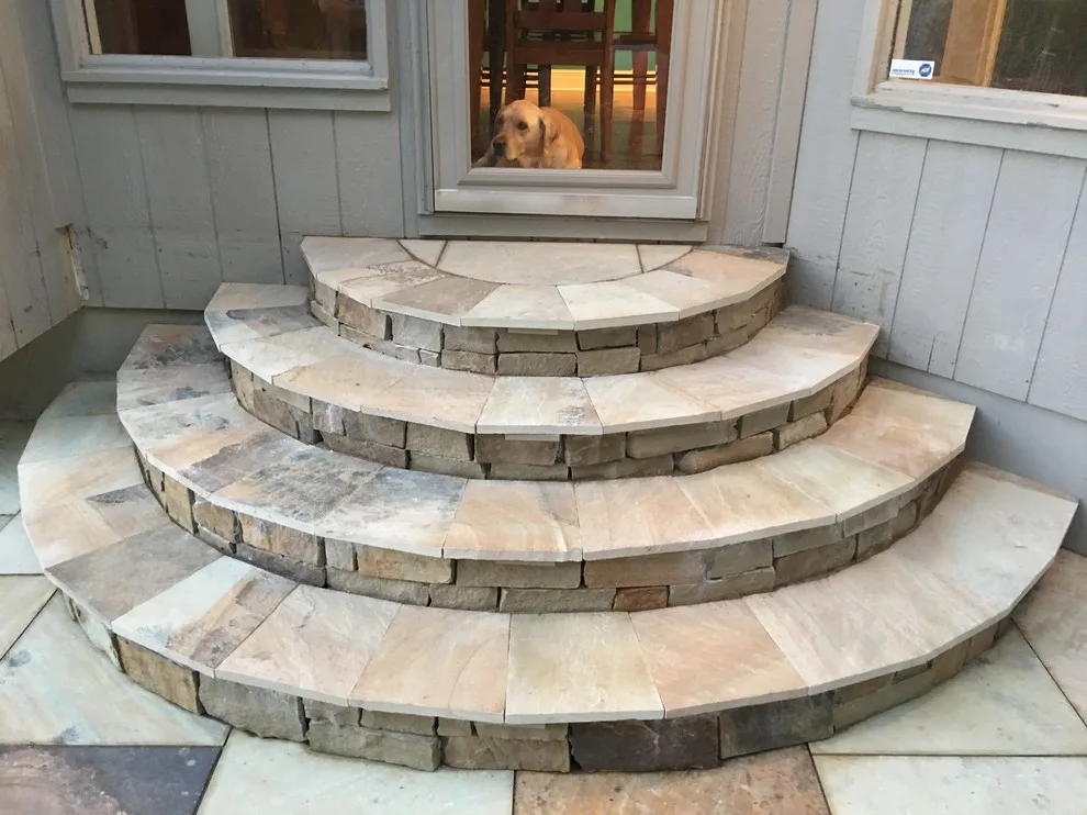 Missouri Patios with Fire Pit, Integrated Steps, and Outdoor Lighting by Kansas City Hardscapes - Photo 12