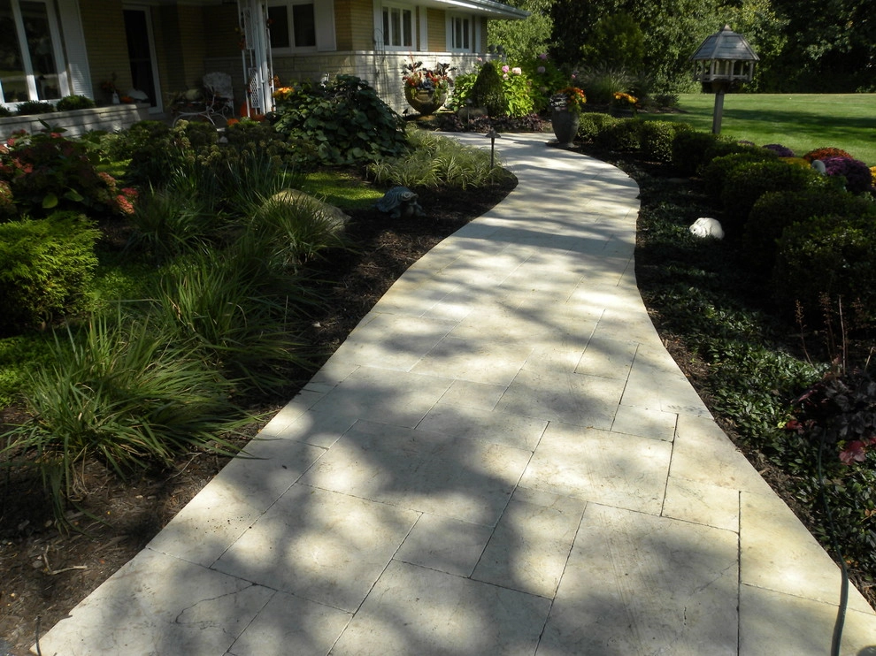 Palos Park, Chicago Travertine Entryway & Custom Landscape! by Smalls Landscaping - Photo 3