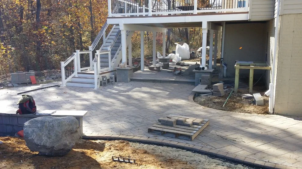 Tiered patio adjacent to Fiberon ipe deck by Coastal Outdoor Spaces - Photo 12