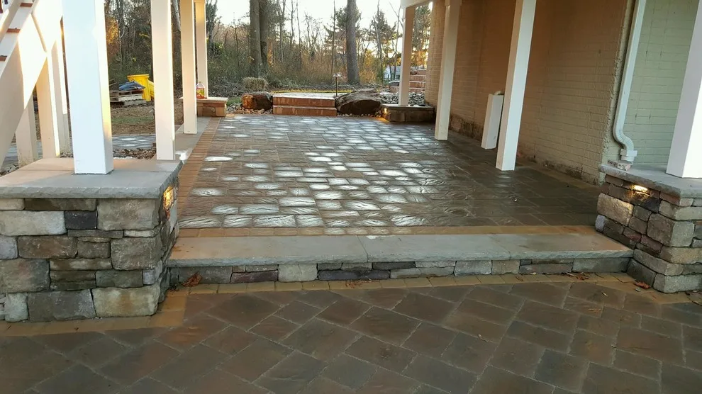 Tiered patio adjacent to Fiberon ipe deck by Coastal Outdoor Spaces - Photo 3