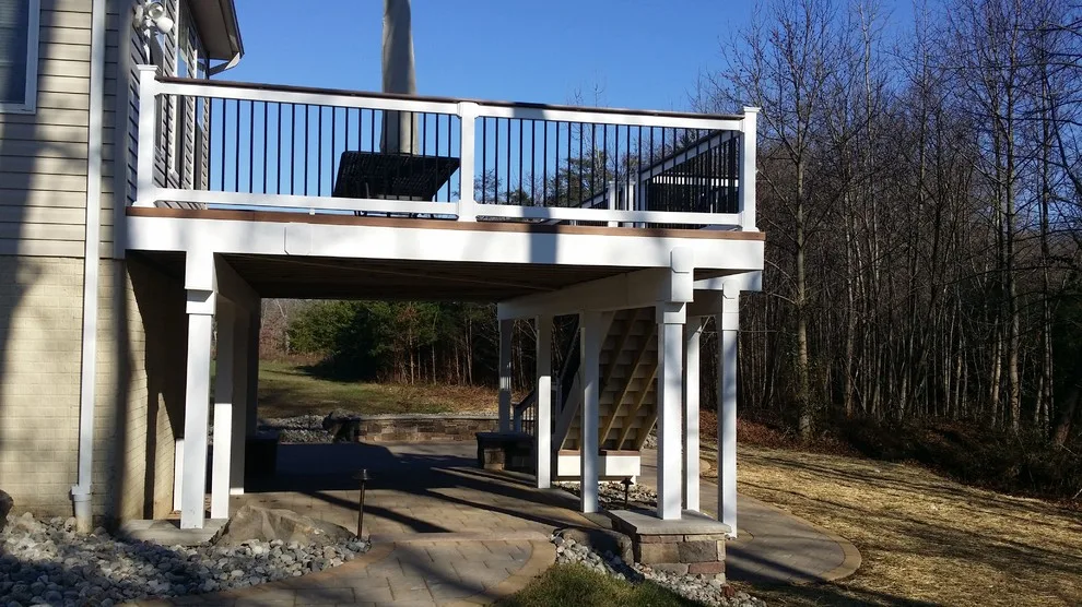 Tiered patio adjacent to Fiberon ipe deck by Coastal Outdoor Spaces - Photo 14