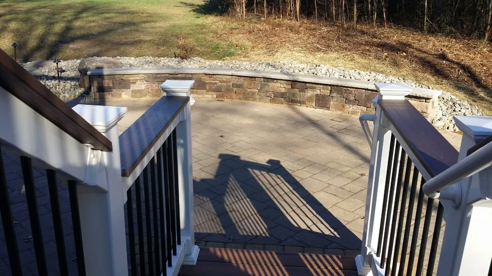 Tiered patio adjacent to Fiberon ipe deck by Coastal Outdoor Spaces - Photo 6