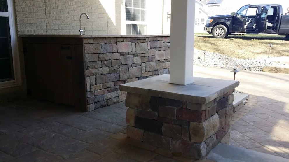 Tiered patio adjacent to Fiberon ipe deck by Coastal Outdoor Spaces - Photo 2