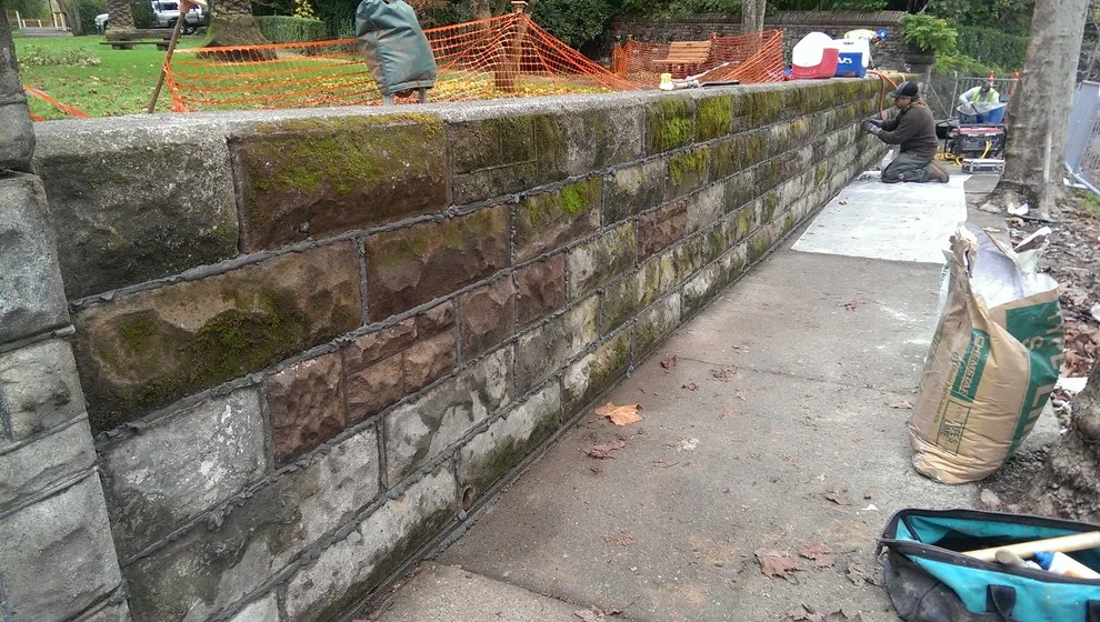 Robson-Harrington House retaining wall restoration by Van Midde Concrete - Photo 4