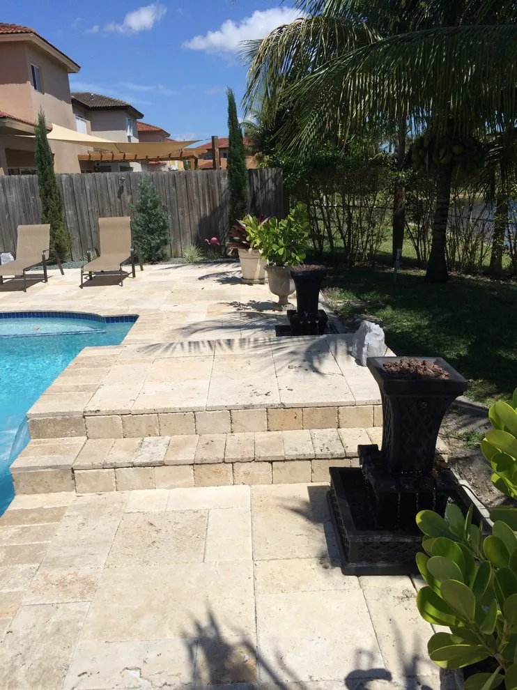 Outdoor Stone Project for Backyard and Pool Area by Cricket Pavers Of Miami - Photo 5