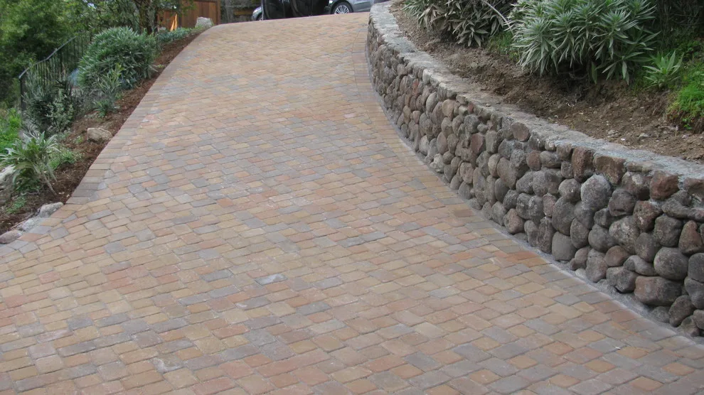 Stone Retaining Wall with Paver Driveway by Van Midde Concrete - Photo 3