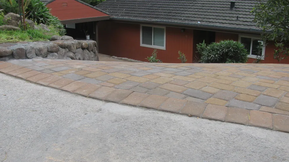 Stone Retaining Wall with Paver Driveway by Van Midde Concrete - Photo 2