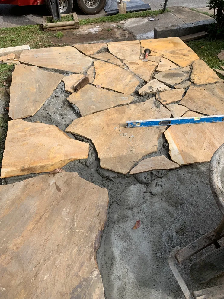 Flagstone Pathway and Step Installation by Gonzalez Construction Co - Photo 5