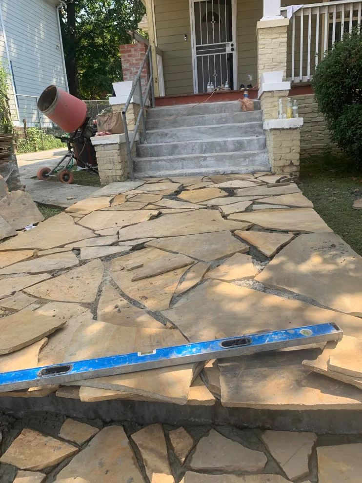 Flagstone Pathway and Step Installation by Gonzalez Construction Co - Photo 3
