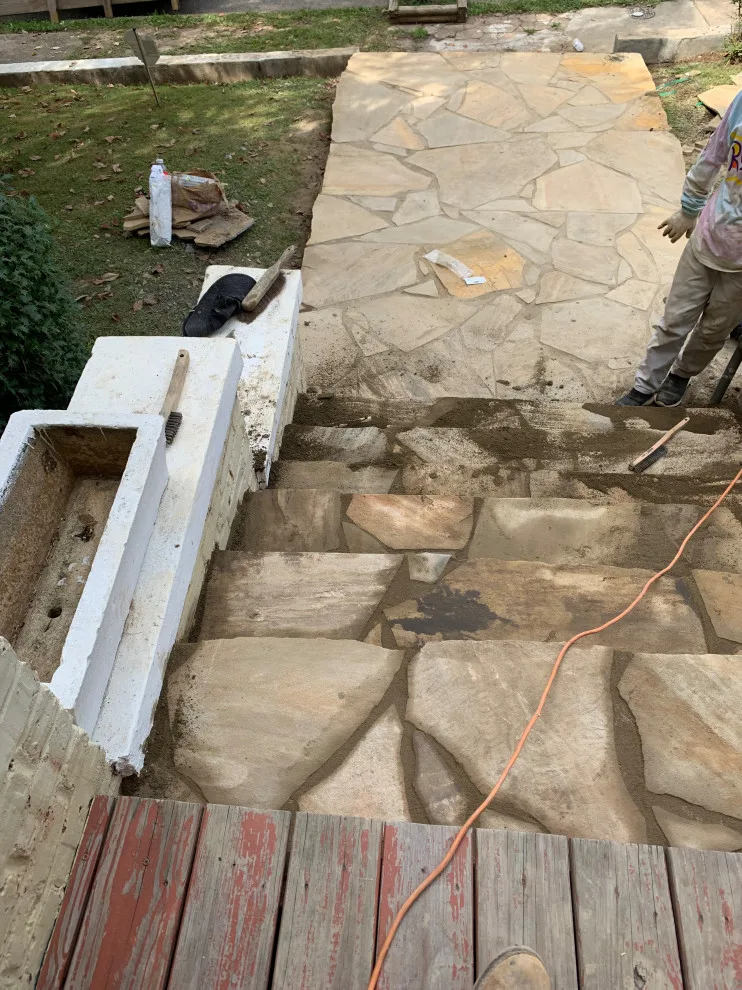 Flagstone Pathway and Step Installation by Gonzalez Construction Co - Photo 2