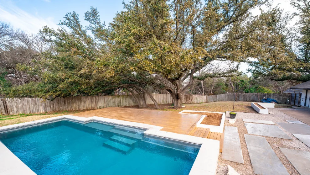 Custom Concrete Patio and Stucco Planters with Composite Pool Deck by BioScapes LLC - Photo 11