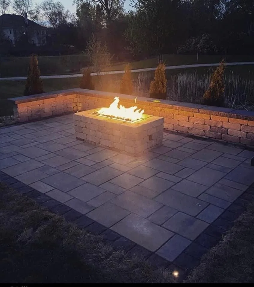 Outdoor fireplace building by New Horizon Design & Build - Photo 3