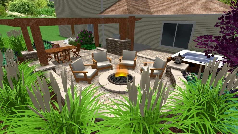 Patio Cooking Area with Shade Structure by Twin Oaks Landscape, Inc. - Photo 2