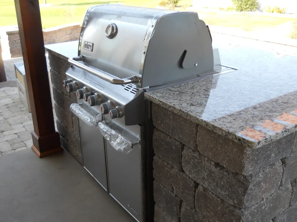 Patio Cooking Area with Shade Structure by Twin Oaks Landscape, Inc. - Photo 5