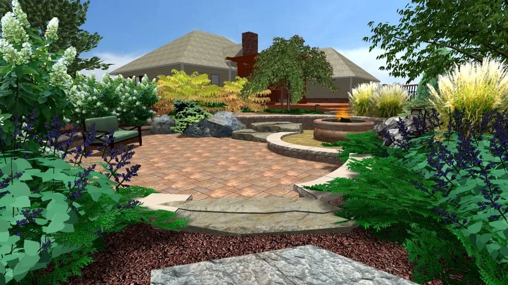 Al fresco living area by Twin Oaks Landscape, Inc. - Photo 7