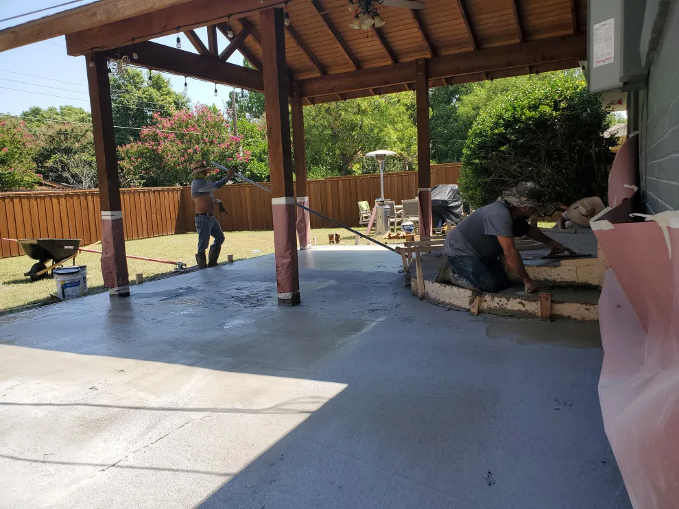 Stamped patio extension for the backyard by Medina Decorative Concrete LLC - Photo 11