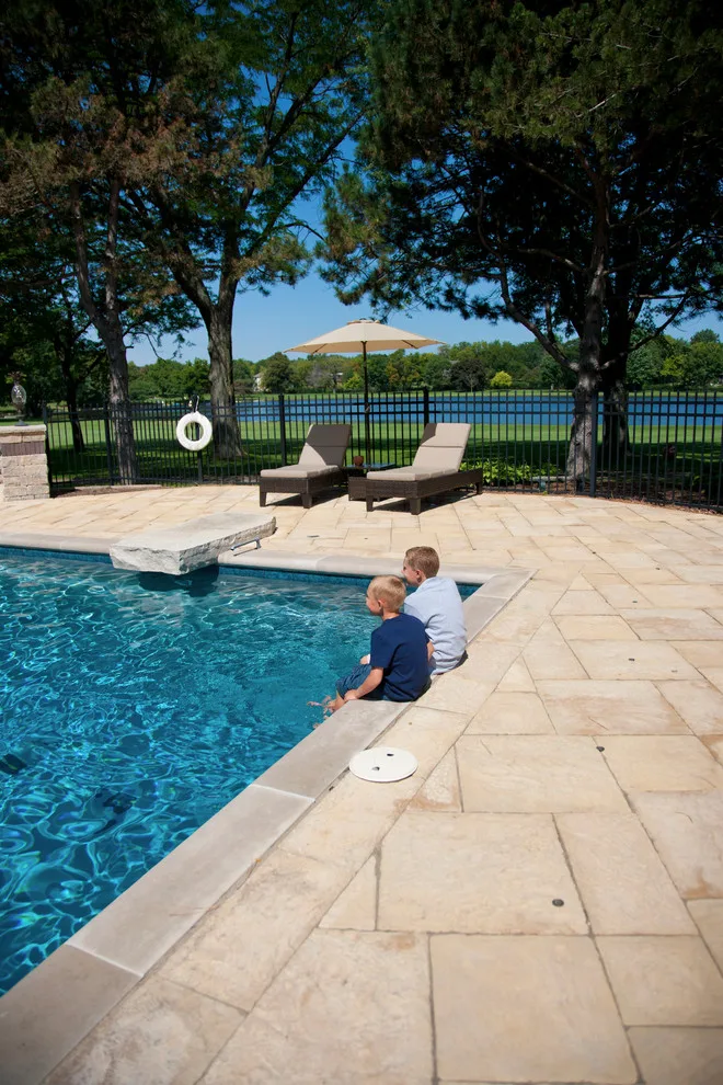 Yorkstone Swimming Pool Deck by Strictly Stone, Inc. - Live Outdoors - Photo 3