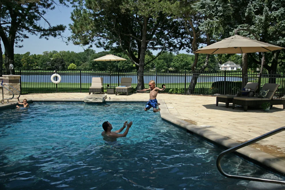 Yorkstone Swimming Pool Deck by Strictly Stone, Inc. - Live Outdoors - Photo 4