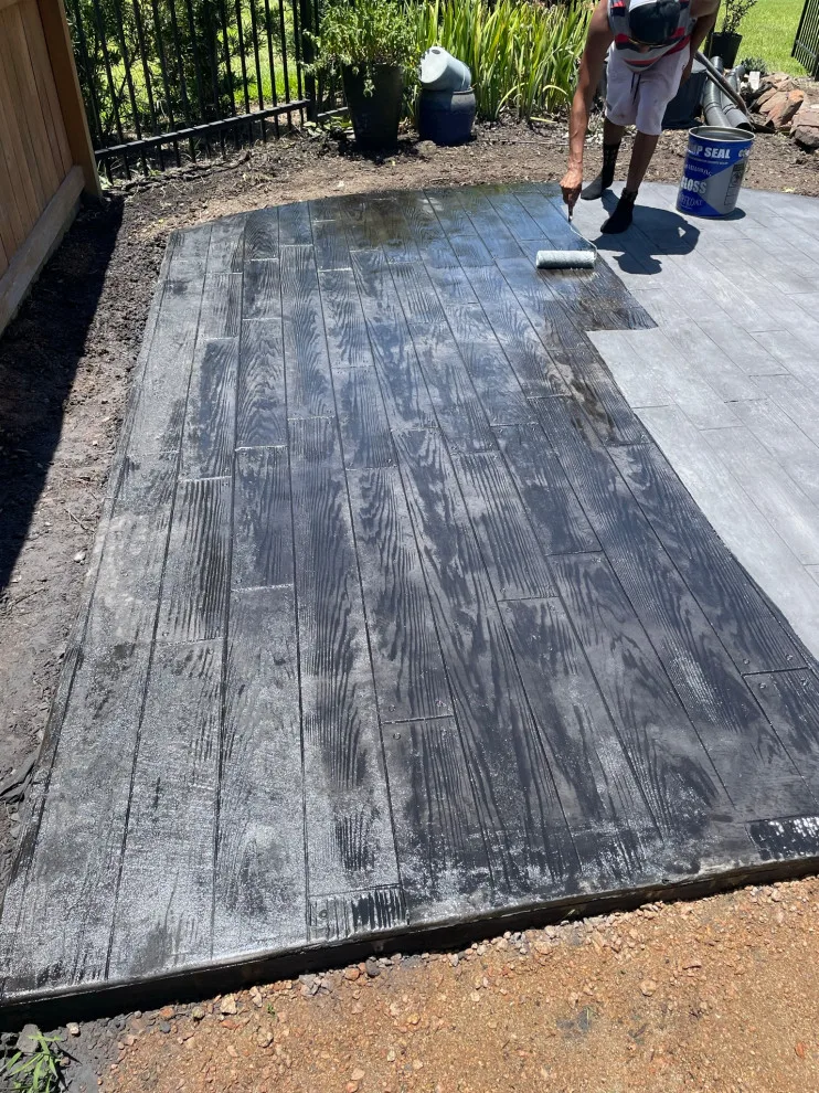 Stamped Back Patio by Flores Concrete - Photo 24