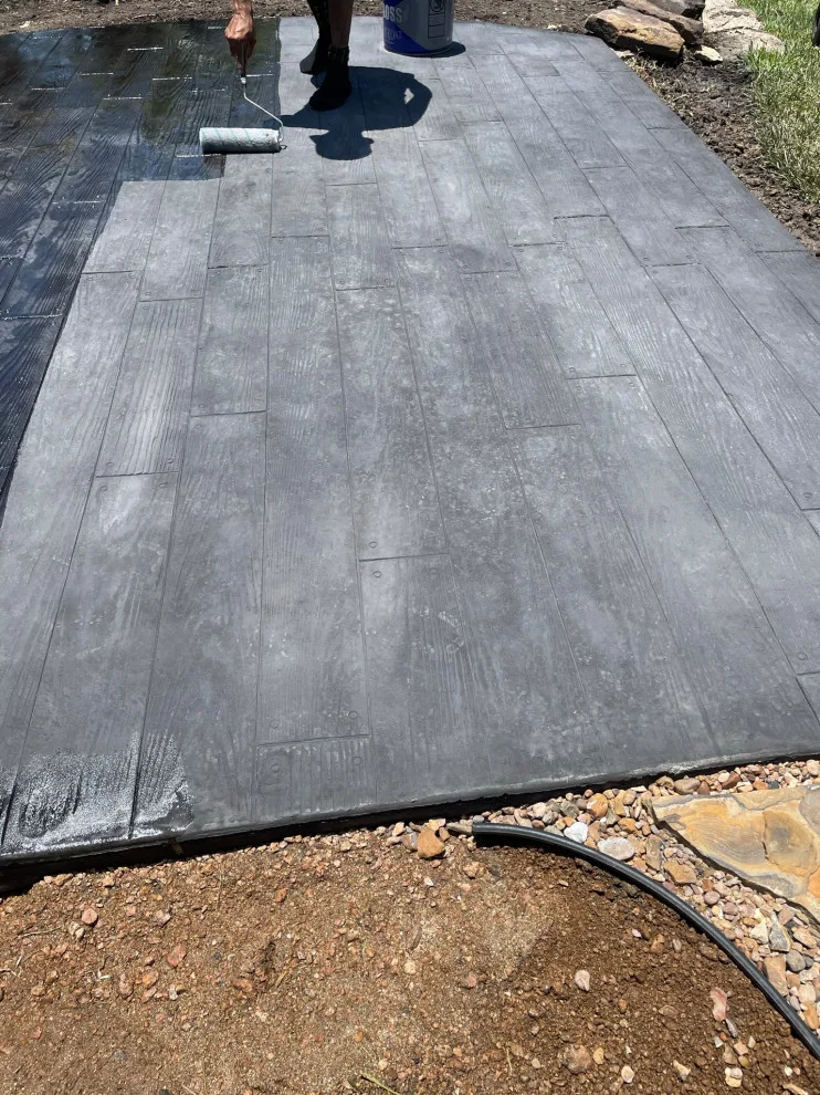 Stamped Back Patio by Flores Concrete - Photo 25