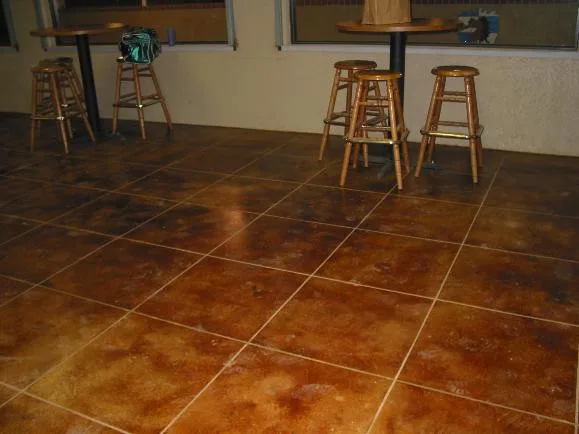 Concrete Staining for Basement Floor - Acid Stain by Decorative Concrete Resurfacing - Photo 2