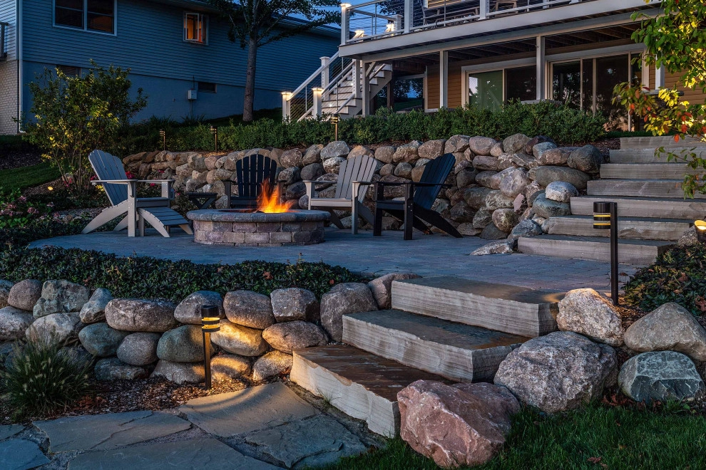 Lakeside Fire Pit and Retaining Wall Remodel by TERRAFIRMA Landscape - Photo 12