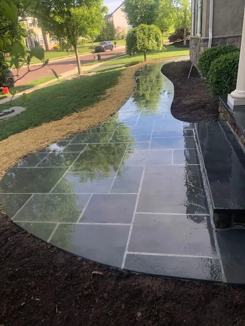 Bluestone Patio, Walkway, and Custom Pergola by Hardscape Artists LLC - Photo 4