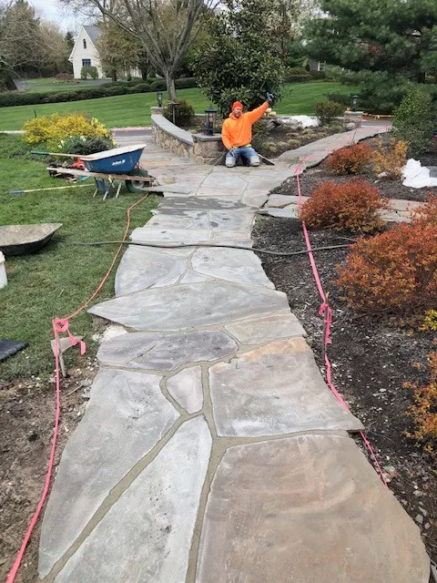 Bluestone Patio, Walkway, and Custom Pergola by Hardscape Artists LLC - Photo 14
