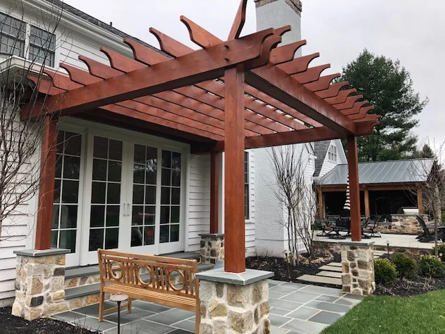 Bluestone Patio, Walkway, and Custom Pergola by Hardscape Artists LLC - Photo 11