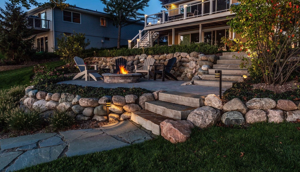 Lakeside Fire Pit and Retaining Wall Remodel by TERRAFIRMA Landscape - Photo 11