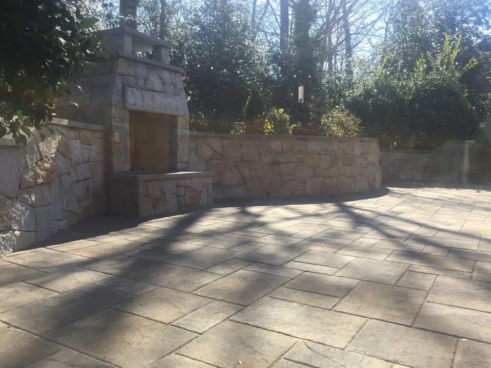 Dunwoody compact outdoor space featuring a fireplace by PaverStone Construction And Greenmark Landscaping - Photo 5