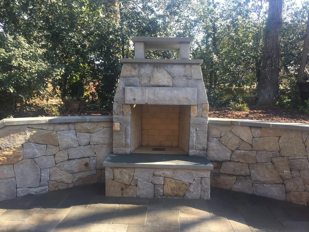 Dunwoody compact outdoor space featuring a fireplace by PaverStone Construction And Greenmark Landscaping - Photo 7