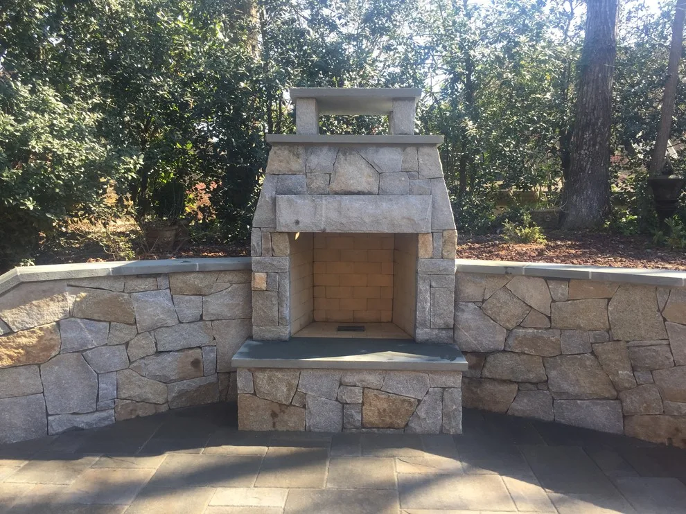 Dunwoody compact outdoor space featuring a fireplace by PaverStone Construction And Greenmark Landscaping - Photo 17