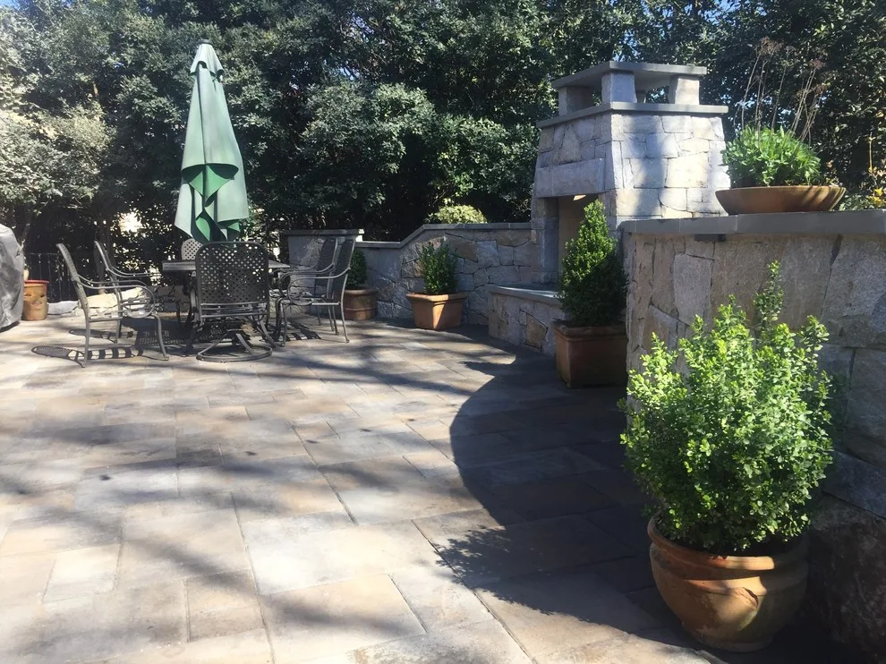 Dunwoody compact outdoor space featuring a fireplace by PaverStone Construction And Greenmark Landscaping - Photo 12