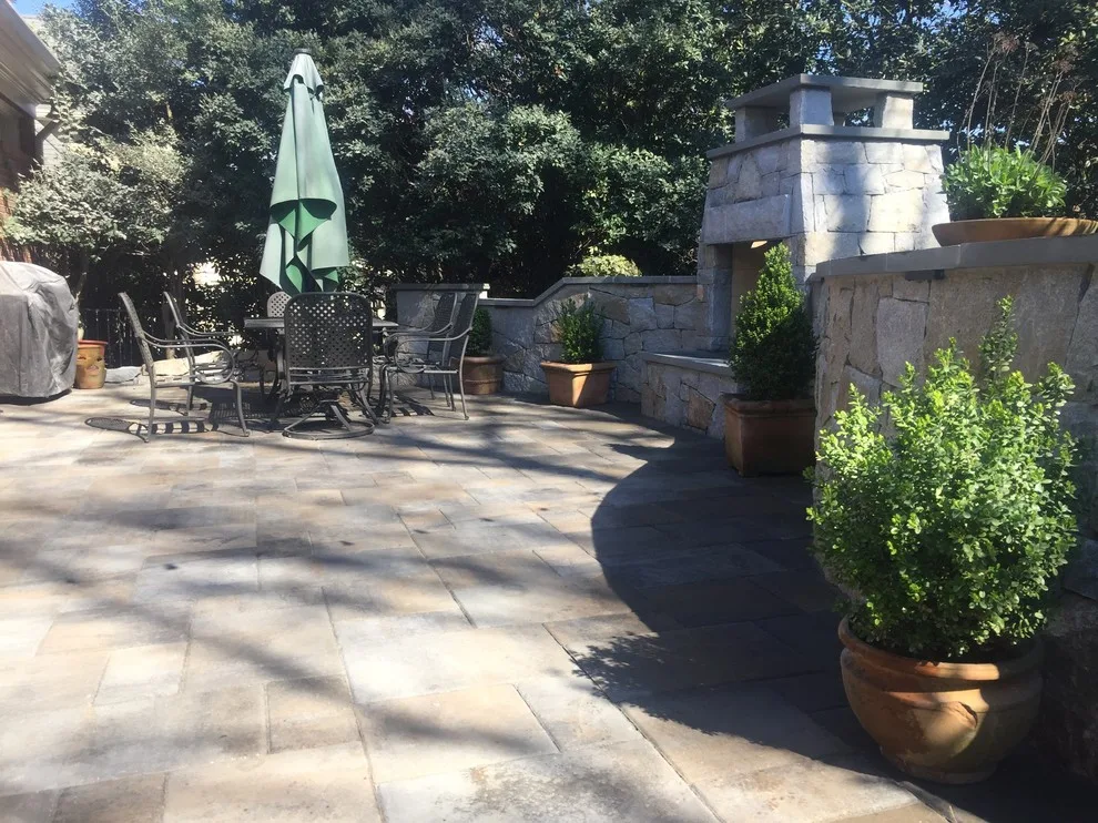Dunwoody compact outdoor space featuring a fireplace by PaverStone Construction And Greenmark Landscaping - Photo 2