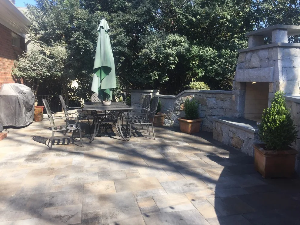 Dunwoody compact outdoor space featuring a fireplace by PaverStone Construction And Greenmark Landscaping - Photo 6