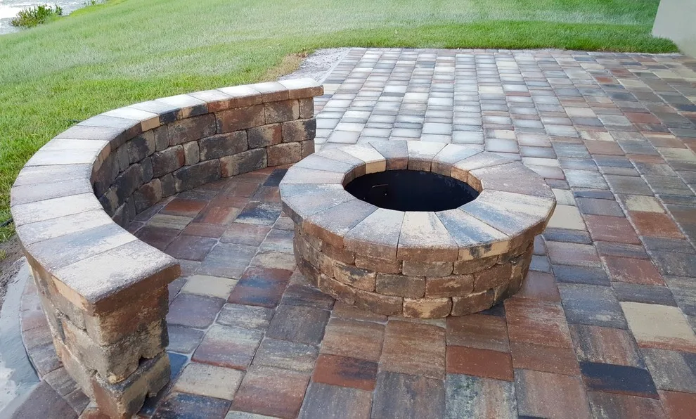 Outdoor Fireplace and Bench Seating by JR Pavers Inc. - Photo 7