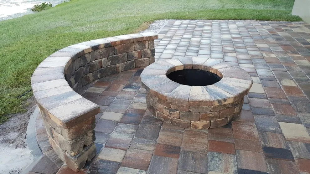 Outdoor Fireplace and Bench Seating by JR Pavers Inc. - Photo 3