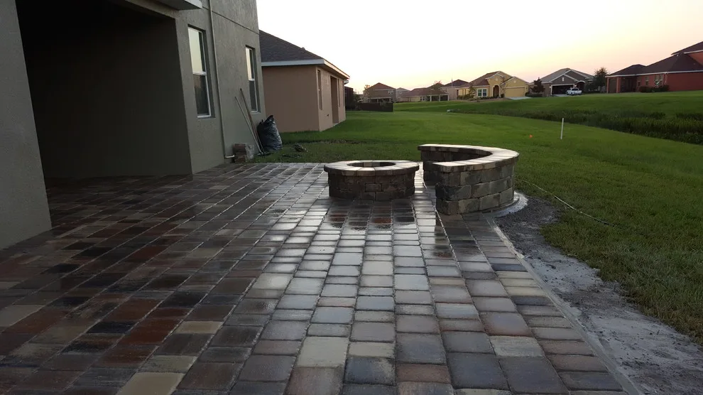 Outdoor Fireplace and Bench Seating by JR Pavers Inc. - Photo 8